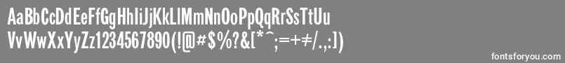 Gazetasansc-Schriftart – Weiße Schriften auf grauem Hintergrund