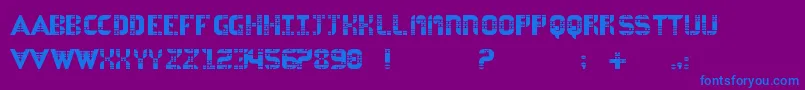 フォントAsvelascaregular – 紫色の背景に青い文字