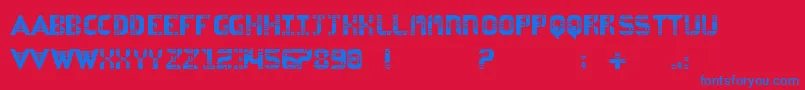 Asvelascaregular Font – Blue Fonts on Red Background