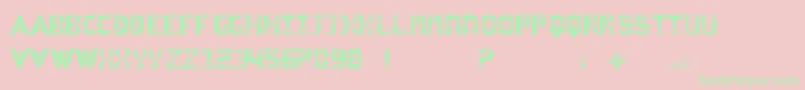 フォントAsvelascaregular – ピンクの背景に緑の文字