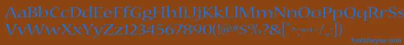 NuevastdExtended Font – Blue Fonts on Brown Background