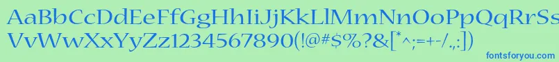 NuevastdExtended Font – Blue Fonts on Green Background