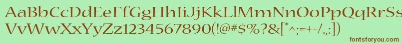 NuevastdExtended Font – Brown Fonts on Green Background