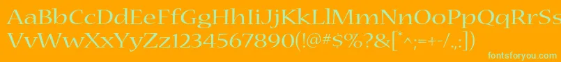 NuevastdExtended Font – Green Fonts on Orange Background
