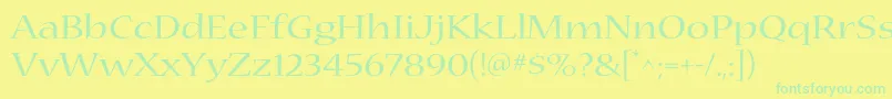 NuevastdExtended Font – Green Fonts on Yellow Background
