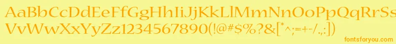 NuevastdExtended Font – Orange Fonts on Yellow Background