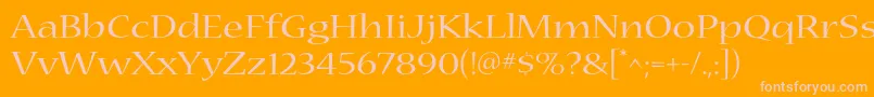 NuevastdExtended Font – Pink Fonts on Orange Background