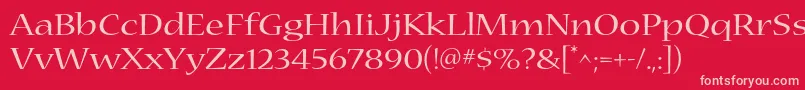 NuevastdExtended Font – Pink Fonts on Red Background