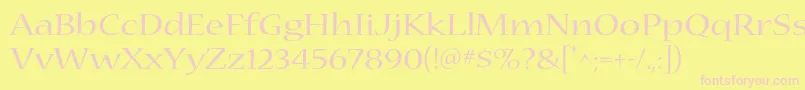NuevastdExtended Font – Pink Fonts on Yellow Background
