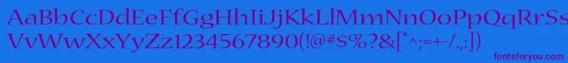 NuevastdExtended Font – Purple Fonts on Blue Background