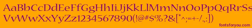 NuevastdExtended Font – Purple Fonts on Orange Background