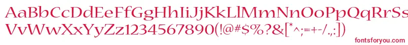 フォントNuevastdExtended – 白い背景に赤い文字