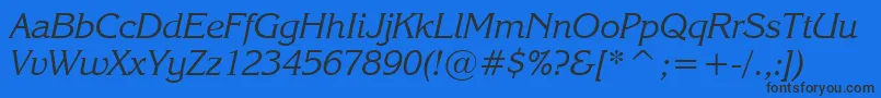 EnchantedItalic Font – Black Fonts on Blue Background