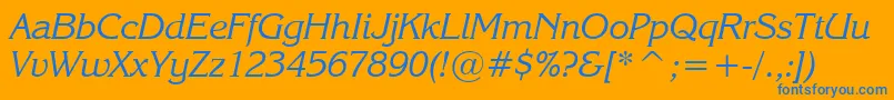 fuente EnchantedItalic – Fuentes Azules Sobre Fondo Naranja