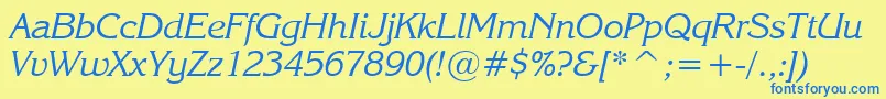 EnchantedItalic Font – Blue Fonts on Yellow Background