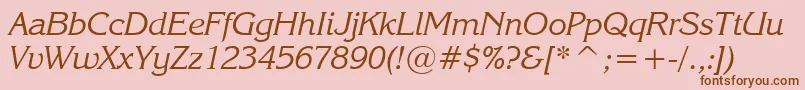 EnchantedItalic Font – Brown Fonts on Pink Background