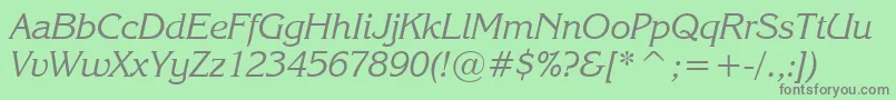 EnchantedItalic Font – Gray Fonts on Green Background