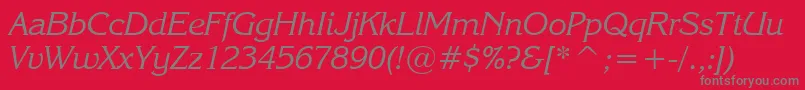 EnchantedItalic Font – Gray Fonts on Red Background