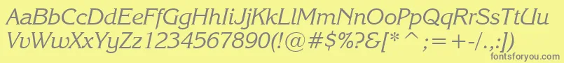EnchantedItalic Font – Gray Fonts on Yellow Background