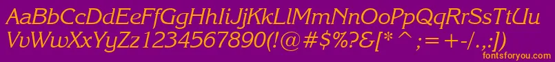 EnchantedItalic Font – Orange Fonts on Purple Background