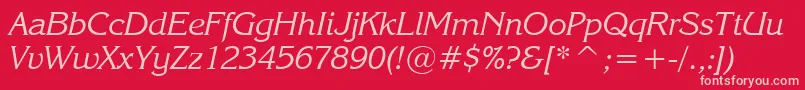 EnchantedItalic Font – Pink Fonts on Red Background