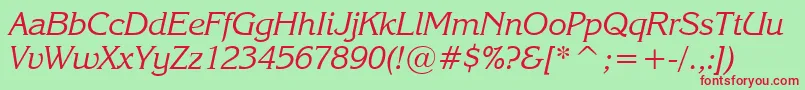 フォントEnchantedItalic – 赤い文字の緑の背景