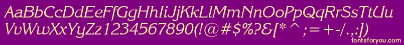 EnchantedItalic Font – Yellow Fonts on Purple Background