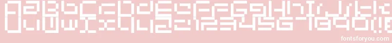 Bit03.Urbanfluxer-fontti – valkoiset fontit vaaleanpunaisella taustalla