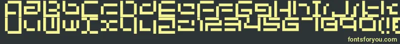 Bit03.Urbanfluxer-fontti – keltaiset fontit mustalla taustalla