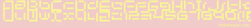 Bit03.Urbanfluxer-fontti – keltaiset fontit vaaleanpunaisella taustalla