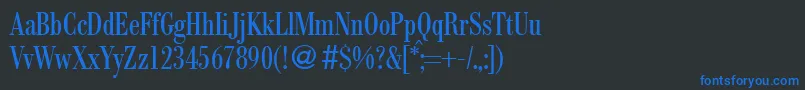 ModernbodonicondRegular-Schriftart – Blaue Schriften auf schwarzem Hintergrund