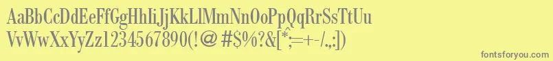 ModernbodonicondRegular Font – Gray Fonts on Yellow Background