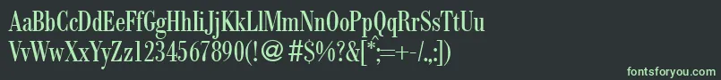 Czcionka ModernbodonicondRegular – zielone czcionki na czarnym tle