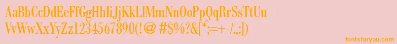 Police ModernbodonicondRegular – polices orange sur fond rose