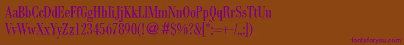 ModernbodonicondRegular-Schriftart – Violette Schriften auf braunem Hintergrund