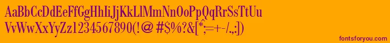 ModernbodonicondRegular-fontti – violetit fontit oranssilla taustalla