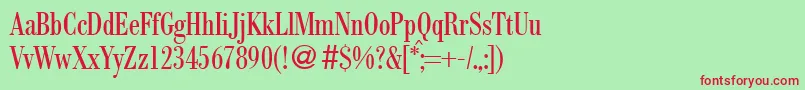 Шрифт ModernbodonicondRegular – красные шрифты на зелёном фоне