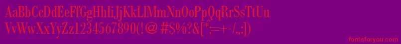 ModernbodonicondRegular Font – Red Fonts on Purple Background