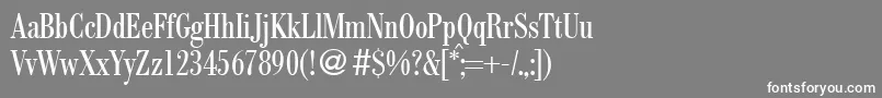 Fonte ModernbodonicondRegular – fontes brancas em um fundo cinza