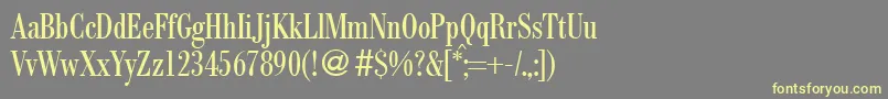 ModernbodonicondRegular-Schriftart – Gelbe Schriften auf grauem Hintergrund