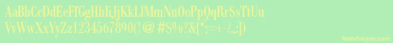 Шрифт ModernbodonicondRegular – жёлтые шрифты на зелёном фоне
