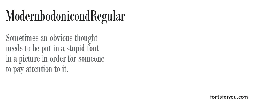 Review of the ModernbodonicondRegular Font
