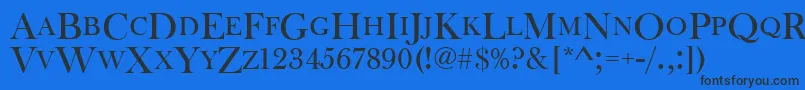 Baskervilleoldfacdcd Font – Black Fonts on Blue Background