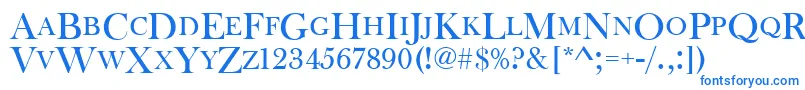 Baskervilleoldfacdcd-Schriftart – Blaue Schriften