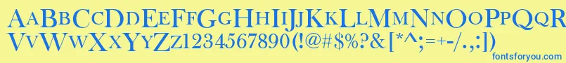 Baskervilleoldfacdcd Font – Blue Fonts on Yellow Background