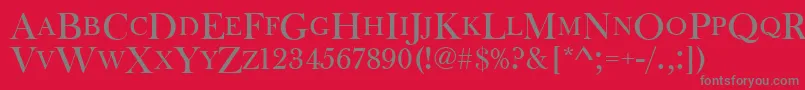 Czcionka Baskervilleoldfacdcd – szare czcionki na czerwonym tle