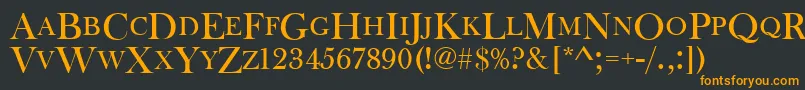 Шрифт Baskervilleoldfacdcd – оранжевые шрифты на чёрном фоне