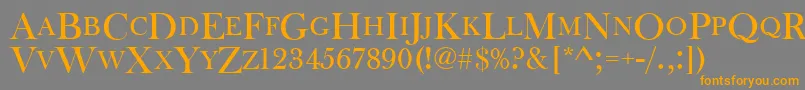 Baskervilleoldfacdcd Font – Orange Fonts on Gray Background