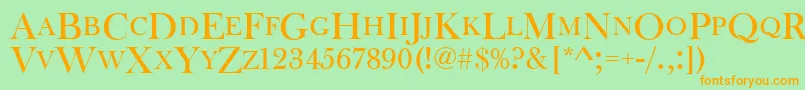 Baskervilleoldfacdcd Font – Orange Fonts on Green Background
