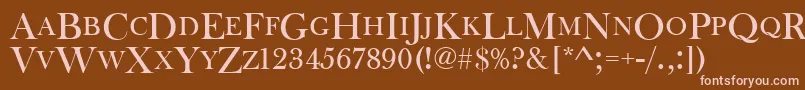 Baskervilleoldfacdcd Font – Pink Fonts on Brown Background